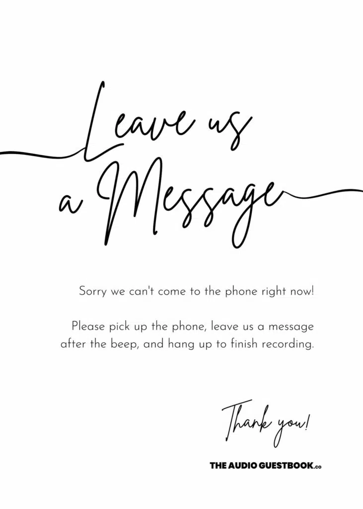 The Audio Guestbook Printable Sign 16