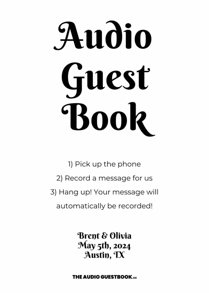 The Audio Guestbook Printable Sign 21